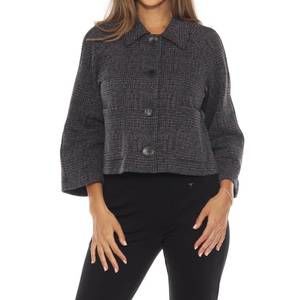 NEW JOSEPH RIBKOFF plaid jacquard knit boxy jacket